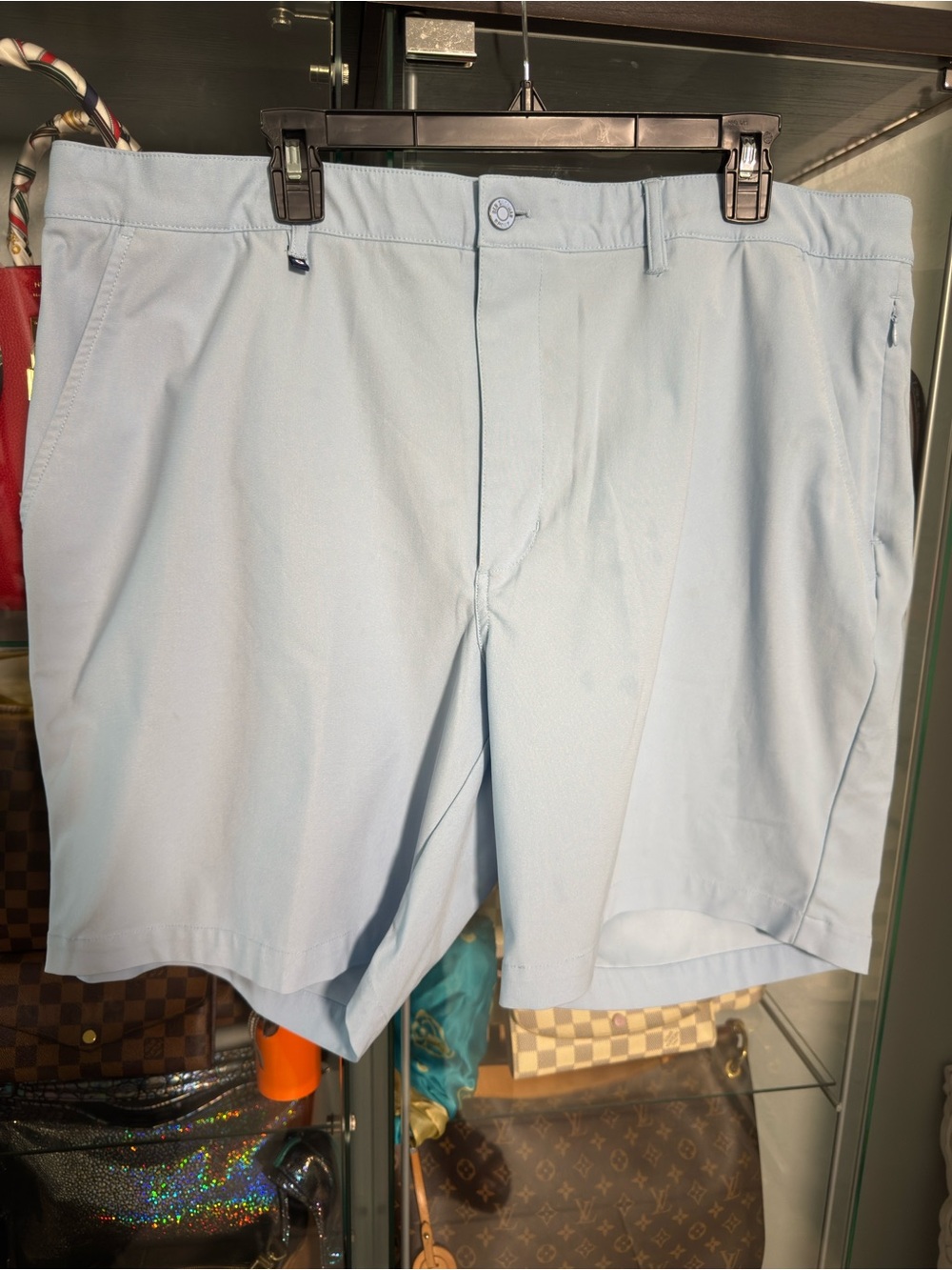 Ben Sherman Light Blue Flat-Front Performance Shorts